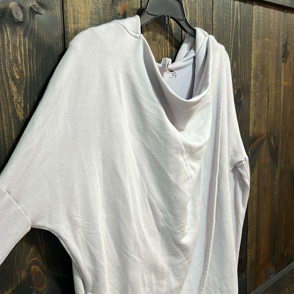 Athleta Purana Wrap Sweatshirt S Hooded Lilac Oversized Relaxed Lagenlook Cozy - Picture 2 of 10